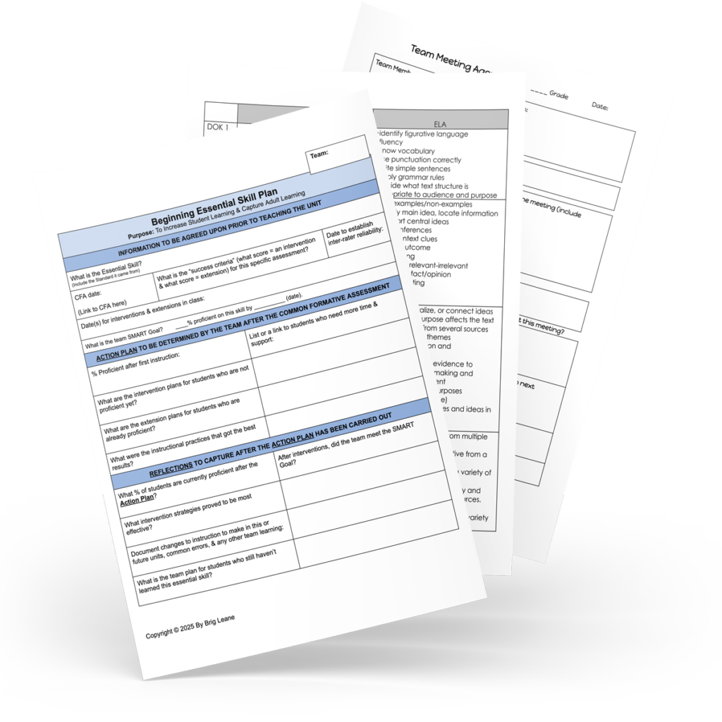 Documents for teachers, arranged in a fan