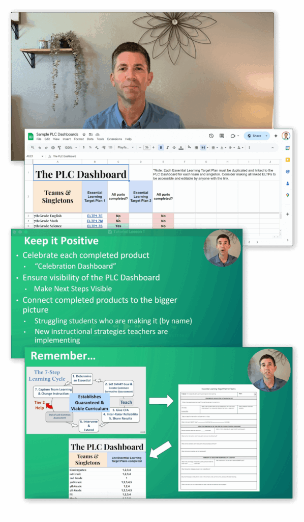 montage of screenshots from Brig's online course